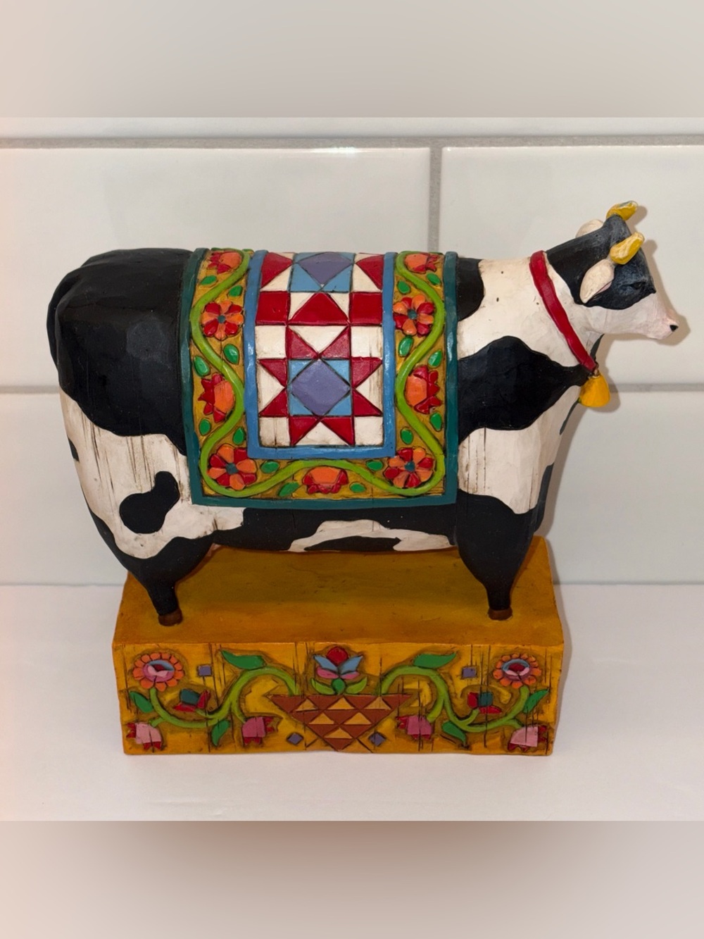 JIM SHORE HEARTWOOD CREEK “A GRAND TRADITION” 2003 COW Quilt ENESCO 117143